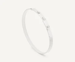 Bracelets-Marco Bicego 18K White Gold Coil and Diamond Bangle Bracelet, Thin Whitegold