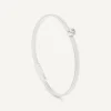 Bracelets-Marco Bicego 18K White Gold Coil Bangle Bracelet With Cushion-Cut Diamond Whitegold