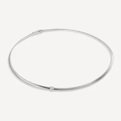 Necklaces-Marco Bicego 18K White Gold Coil Necklace With Diamonds Whitegold