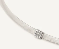 Necklaces-Marco Bicego 18K White Gold Coil Necklace With Diamonds Whitegold