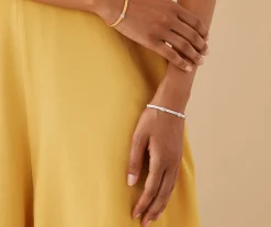 Bracelets-Marco Bicego 18K White Gold Medium Stackable Bracelet With 3 Diamonds Stations Whitegold