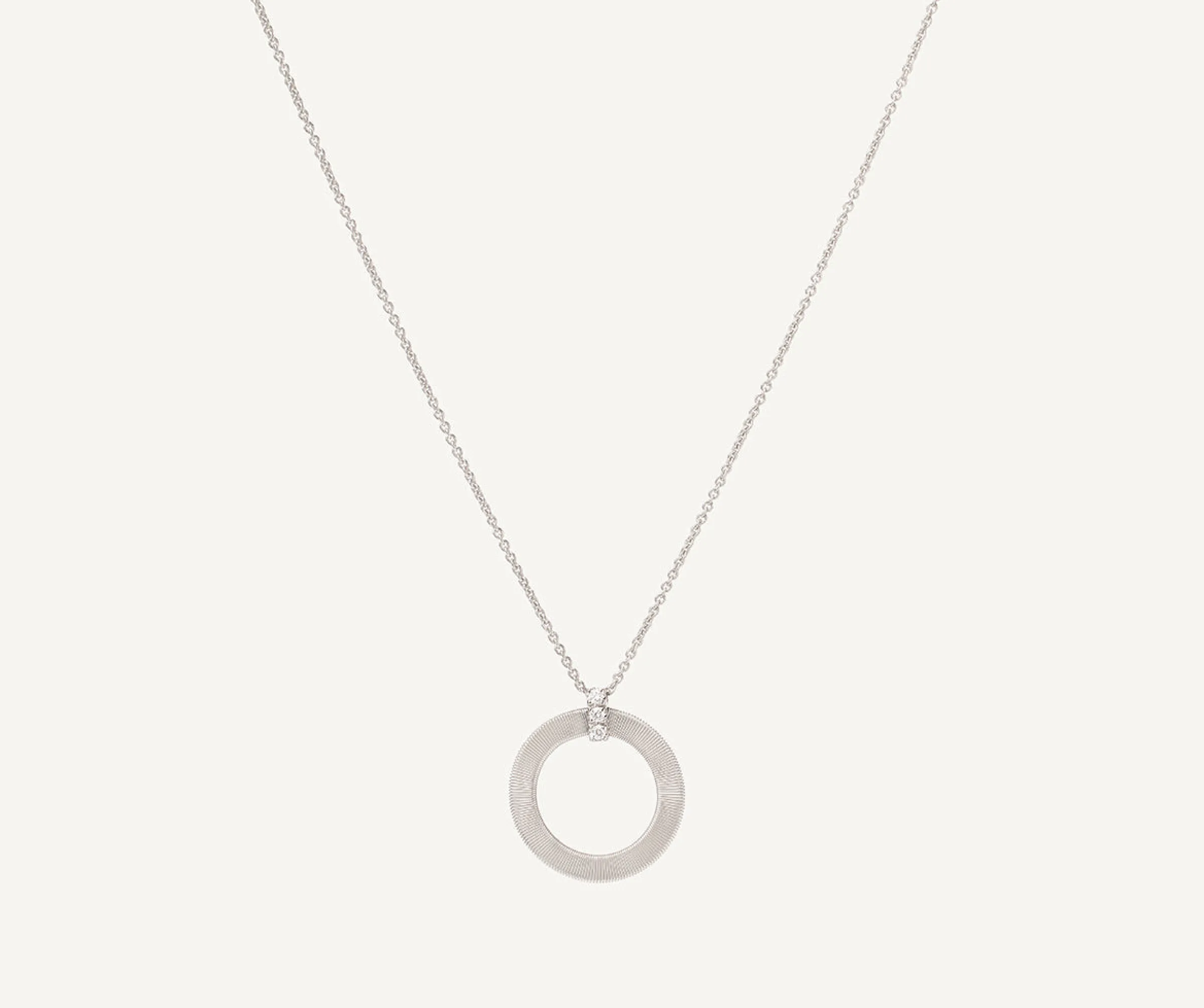 Pendants | Necklaces-Marco Bicego 18K White Gold Pendant With Diamonds Whitegold