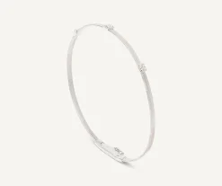 Bracelets-Marco Bicego 18K White Gold Small Stackable Bracelet With Diamonds Whitegold