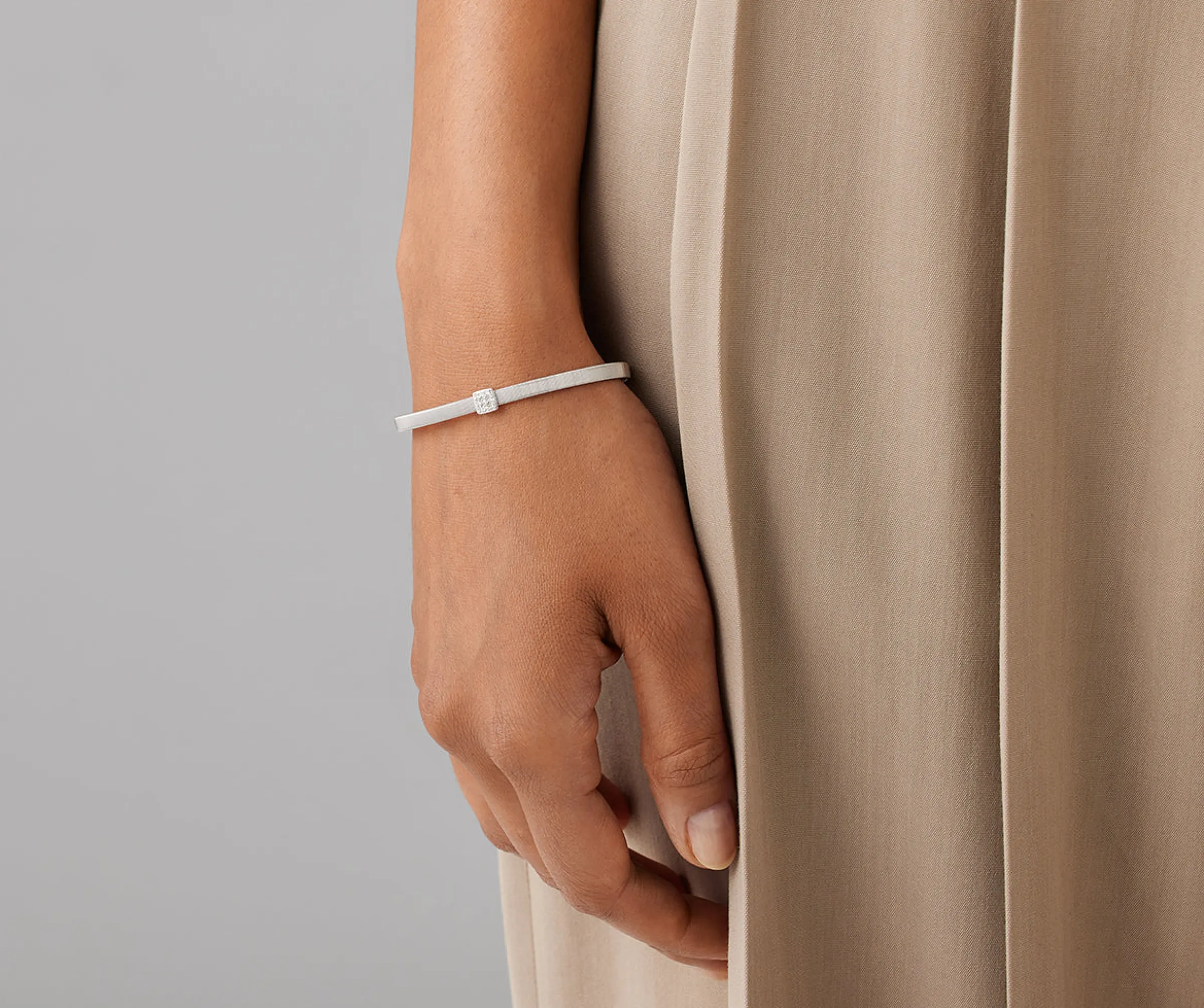 Bracelets-Marco Bicego 18K White Gold Small Stackable Bracelet With Diamonds Whitegold