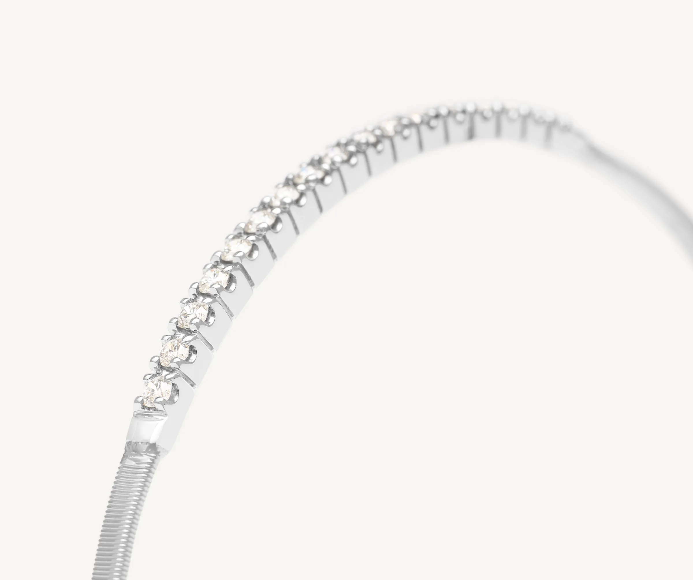 Bracelets-Marco Bicego 18K White Gold Small Stackable Bracelet With Diamond Bar Whitegold