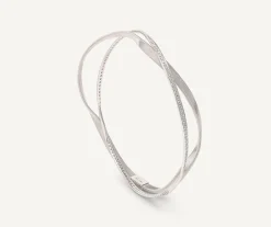 Bracelets-Marco Bicego 18K White Gold 2-Strand Bangle With Diamonds Whitegold