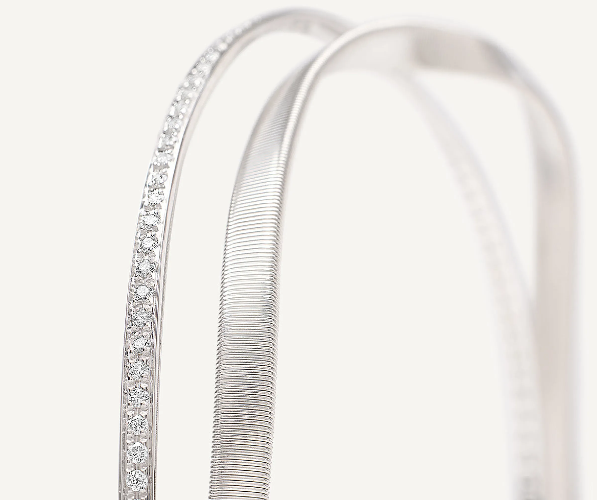 Bracelets-Marco Bicego 18K White Gold 2-Strand Bangle With Diamonds Whitegold
