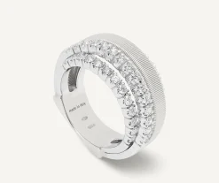 Rings-Marco Bicego 18K White Gold 4-Strand Coil Ring With 3 Diamond Pavé Bands Yellowgold