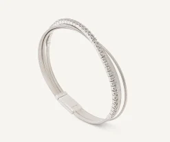 Bracelets-Marco Bicego 18K White Gold 3-Strand Coil Bracelet With Diamonds Whitegold