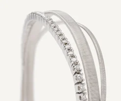 Bracelets-Marco Bicego 18K White Gold 3-Strand Coil Bracelet With Diamonds Whitegold