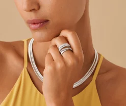 Rings-Marco Bicego 18K White Gold 5-Strand Ring With Diamonds Whitegold