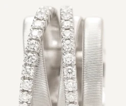 Rings-Marco Bicego 18K White Gold 5-Strand Ring With Diamonds Whitegold