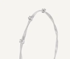 Bracelets-Marco Bicego 18K White Gold Twisted Coil Bracelet With Diamonds Whitegold
