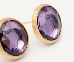 Earrings-Marco Bicego 18K Yellow Gold Amethyst Medium Stud Earrings YellowGold