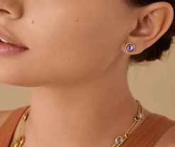 Earrings-Marco Bicego 18K Yellow Gold Amethyst Stud Earrings YellowGold