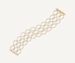 Bracelets-Marco Bicego 18K Yellow Gold and Diamond Flat Link 3-Strand Bracelet Yellowgold