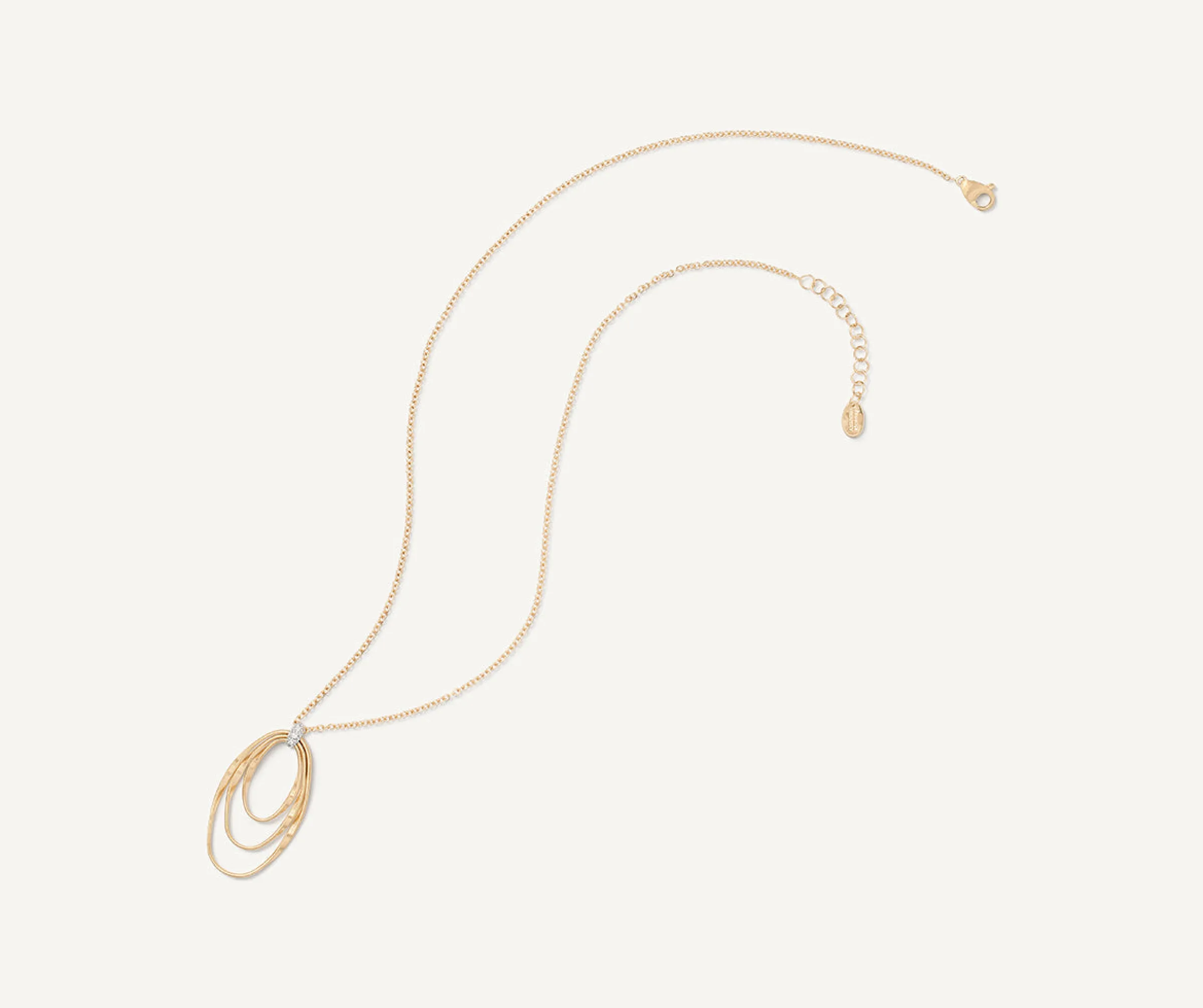 Pendants | Necklaces-Marco Bicego 18K Yellow Gold and Diamond Concentric Pendant Yellowgold