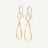 Earrings-Marco Bicego 18K Yellow Gold and Diamond Double Drop Earrings Yellowgold