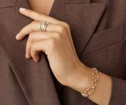 Bracelets-Marco Bicego 18K Yellow Gold and Diamond Flat Link Bracelet Yellowgold
