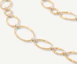 Necklaces-Marco Bicego 18K Yellow Gold and Diamond Flat Link Collar Yellowgold