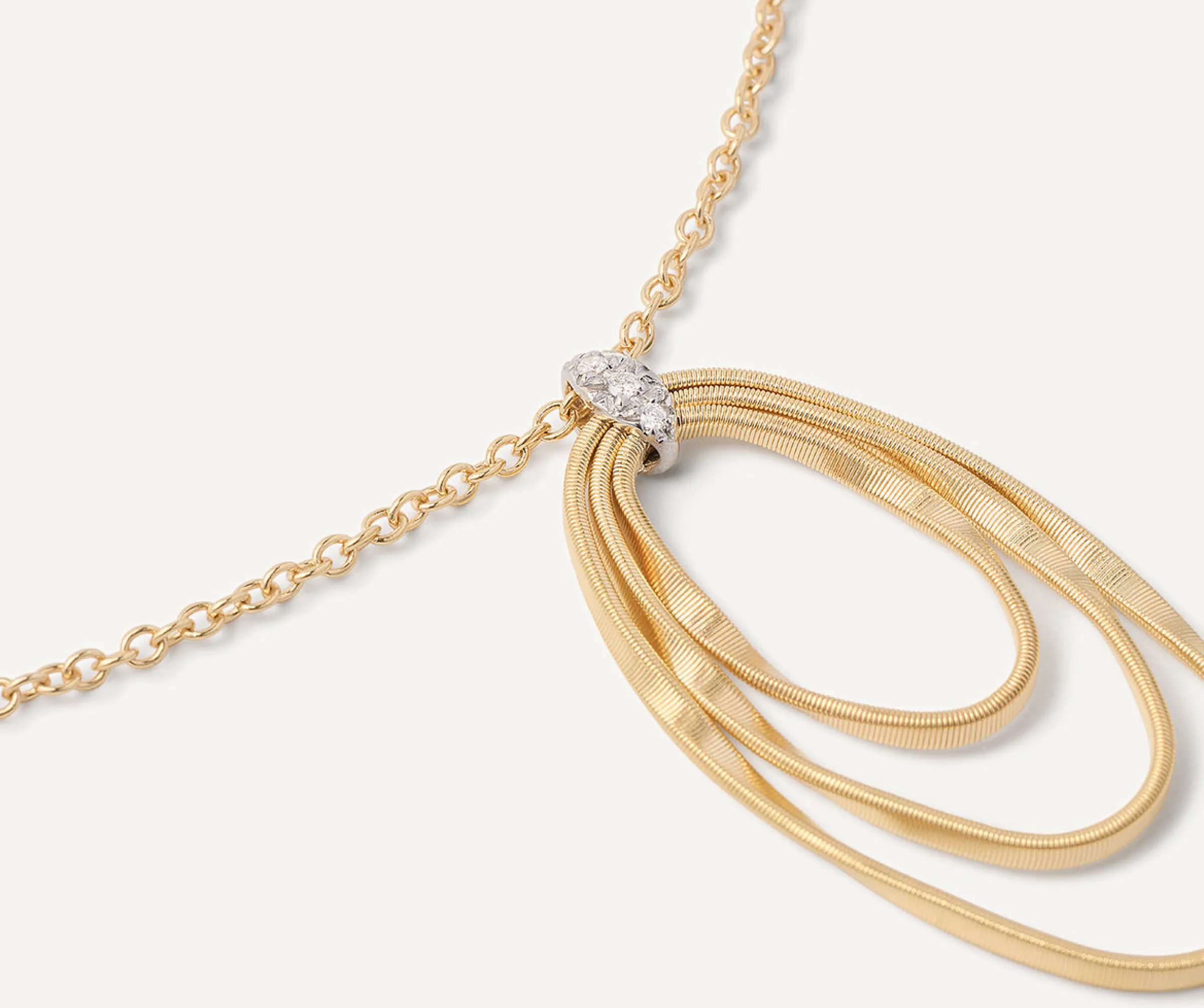 Pendants | Necklaces-Marco Bicego 18K Yellow Gold and Diamond Concentric Pendant Yellowgold
