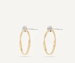 Earrings-Marco Bicego 18K Yellow Gold and Diamond Link Studs Yellowgold