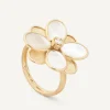 Rings-Marco Bicego 18K Yellow Gold and Mother of Pearl Flower Ring with Diamonds Yellowgold