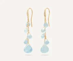 Earrings-Marco Bicego 18K Yellow Gold Aquamarine Earrings With Diamonds Yellowgold