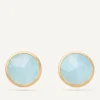 Earrings-Marco Bicego 18K Yellow Gold Aquamarine Medium Stud Earrings YellowGold