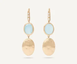 Earrings-Marco Bicego 18K Yellow Gold Aquamarine, Gold u0026 Diamond Accent Earrings Yellowgold