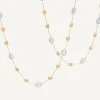 Necklaces-Marco Bicego 18K Yellow Gold Aquamarine u0026 Gold Long Necklace, Large Bean Yellowgold