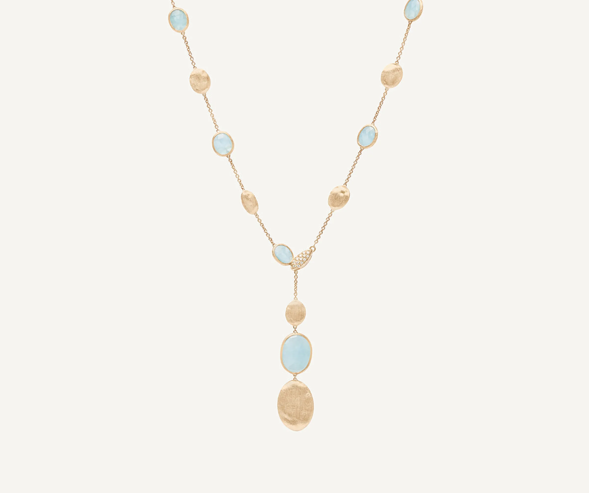 Necklaces-Marco Bicego 18K Yellow Gold Aquamarine u0026 Gold Lariat Yellowgold