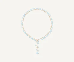 Necklaces-Marco Bicego 18K Yellow Gold Aquamarine Lariat Necklace Yellowgold
