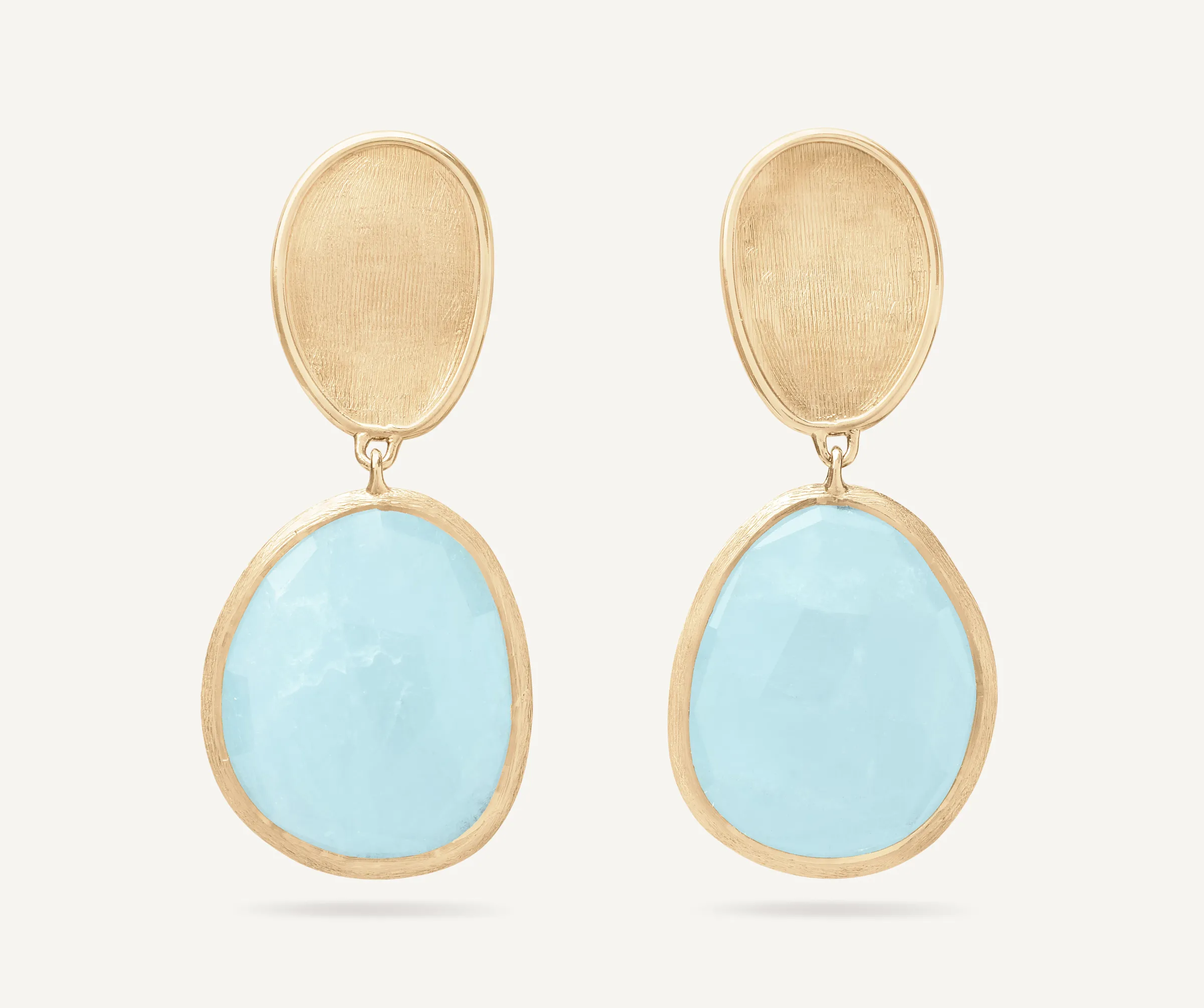 Earrings-Marco Bicego 18K Yellow Gold Aquamarine Drop Earrings Yellowgold