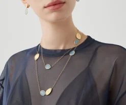 Necklaces-Marco Bicego 18K Yellow Gold Aquamarine Long Necklace Yellowgold