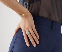 Rings-Marco Bicego 18K Yellow Gold Aquamarine Cocktail Ring Yellowgold
