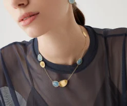 Necklaces-Marco Bicego 18K Yellow Gold Aquamarine Necklace Yellowgold