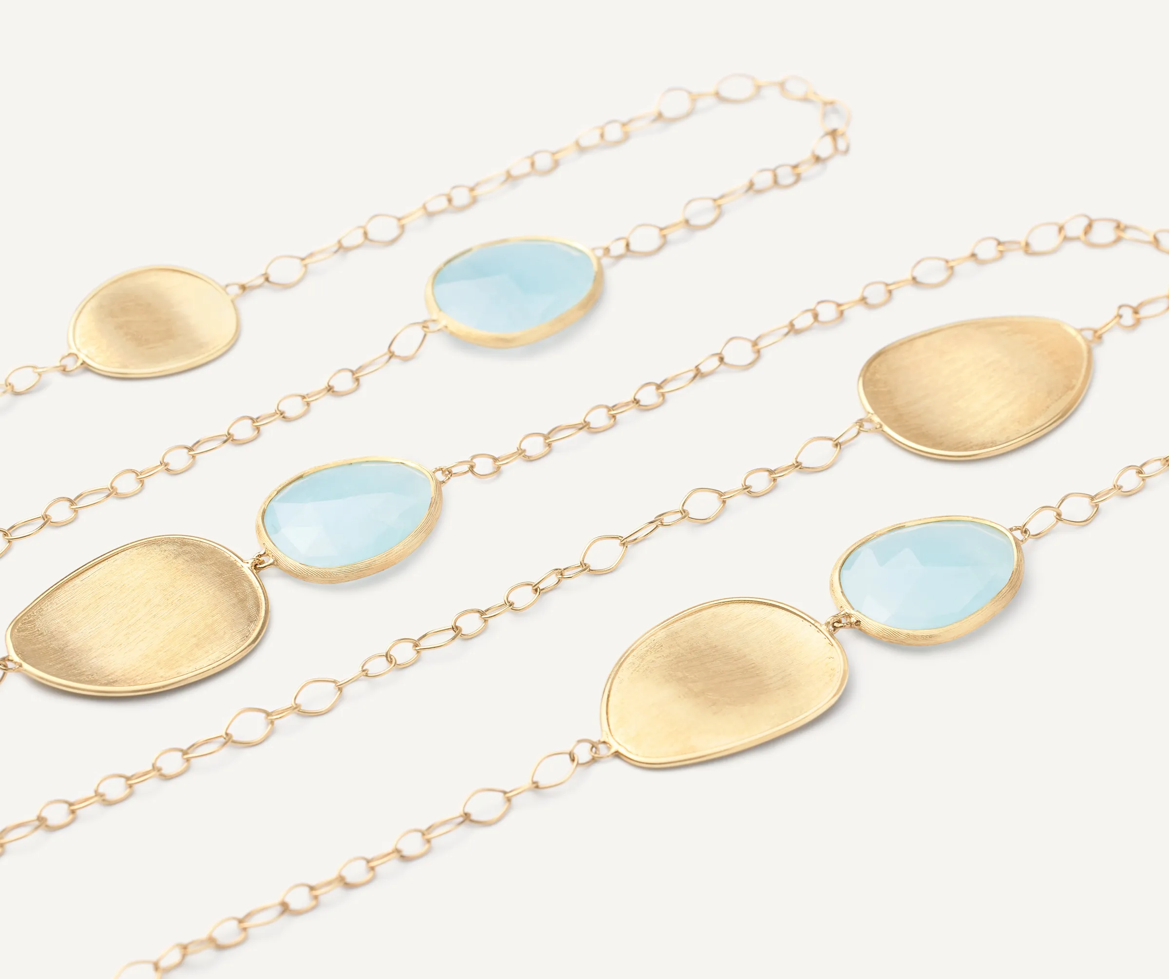 Necklaces-Marco Bicego 18K Yellow Gold Aquamarine Long Necklace Yellowgold