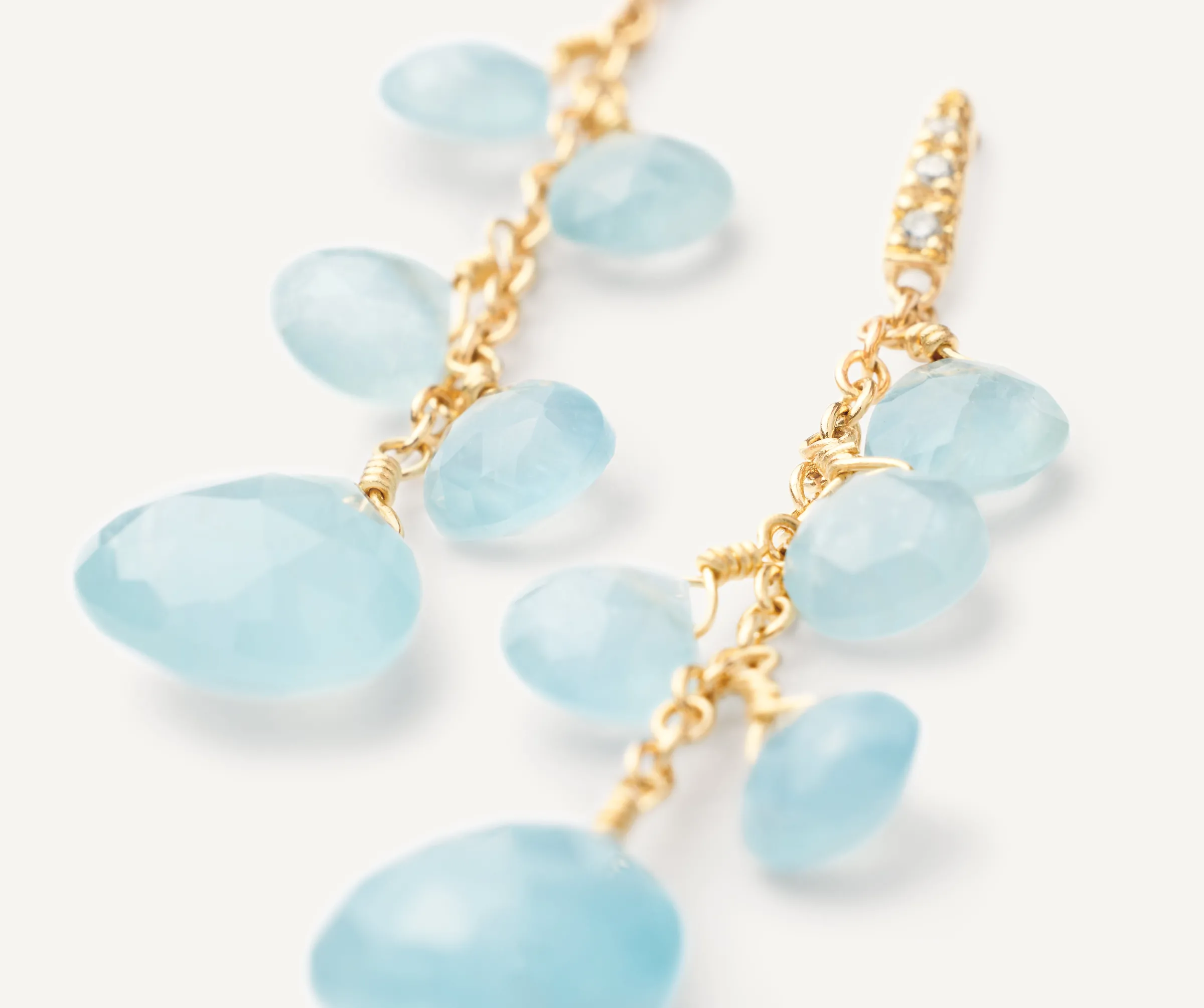 Earrings-Marco Bicego 18K Yellow Gold Aquamarine Earrings With Diamonds Yellowgold