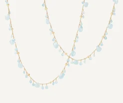Necklaces-Marco Bicego 18K Yellow Gold Aquamarine Long Necklace Yellowgold