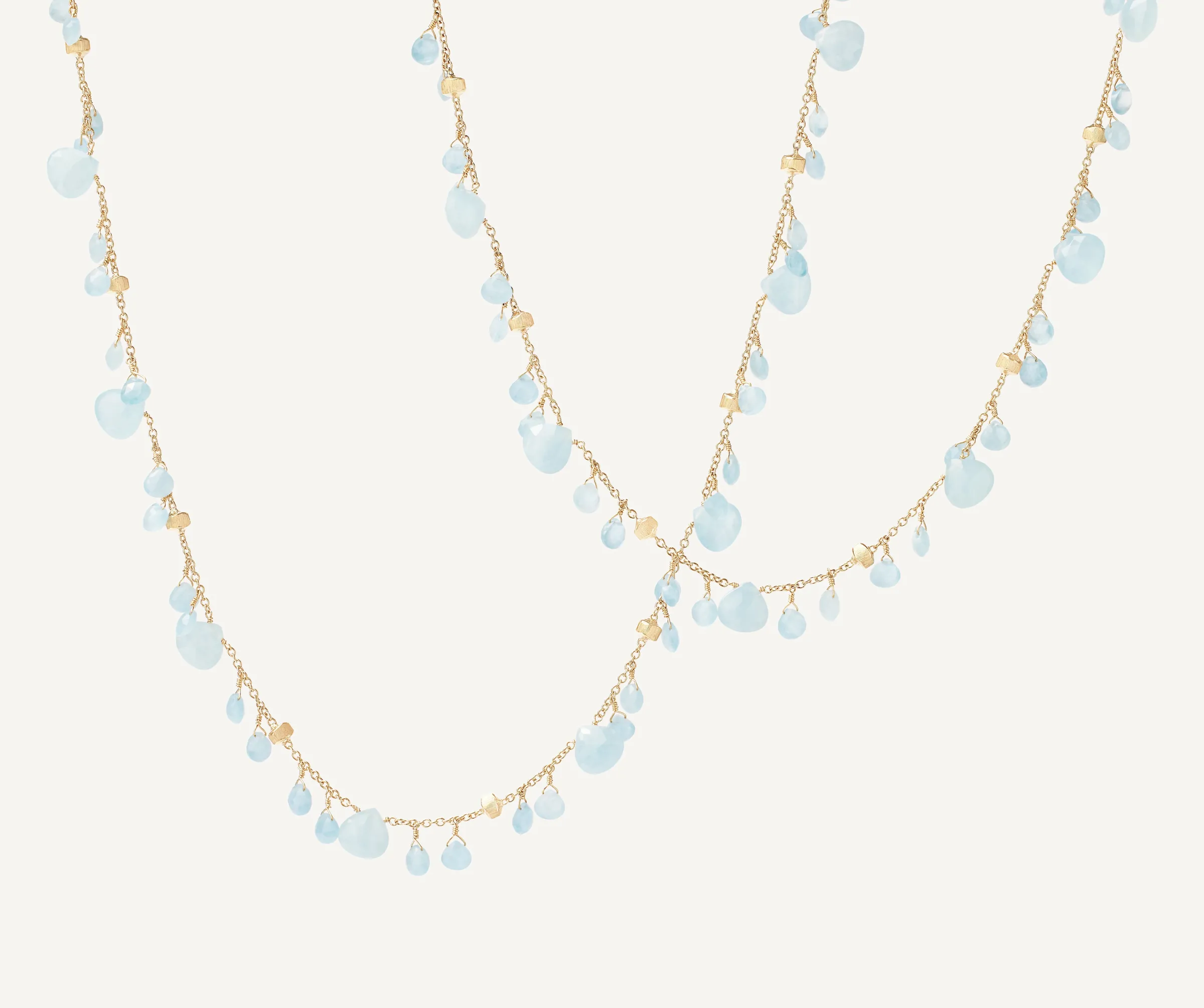 Necklaces-Marco Bicego 18K Yellow Gold Aquamarine Long Necklace Yellowgold