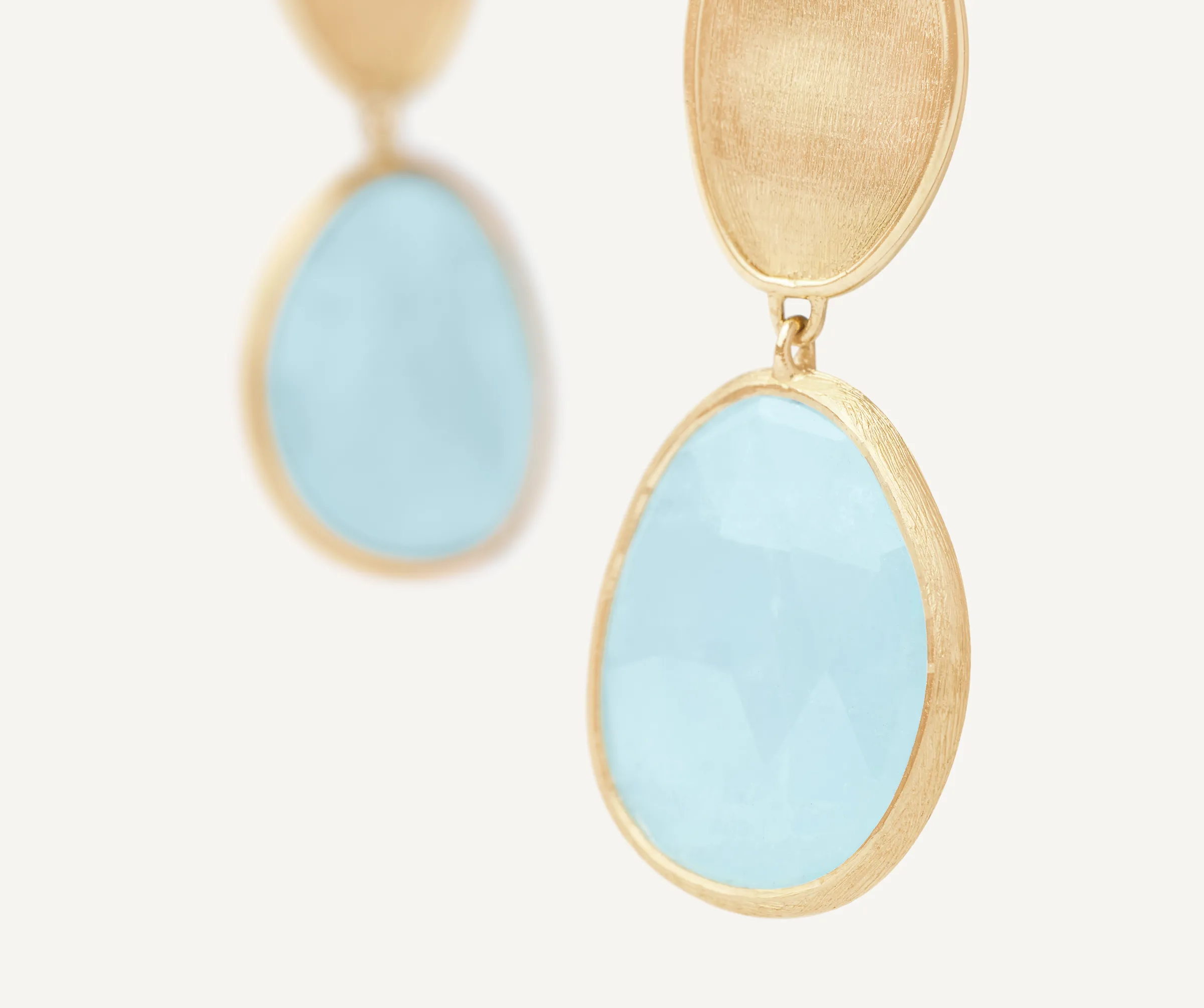 Earrings-Marco Bicego 18K Yellow Gold Aquamarine Drop Earrings Yellowgold