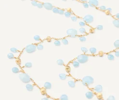Necklaces-Marco Bicego 18K Yellow Gold Aquamarine Long Necklace Yellowgold