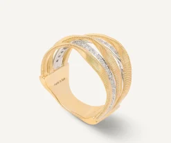Rings-Marco Bicego 18K Yellow Gold 5-Band Coil Ring With Diamonds Yellowgold