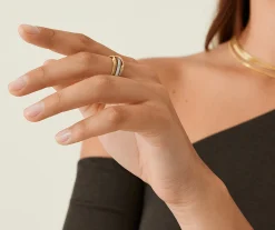 Rings-Marco Bicego 18K Yellow Gold 3-Band Coil Ring With Diamonds Yellowgold