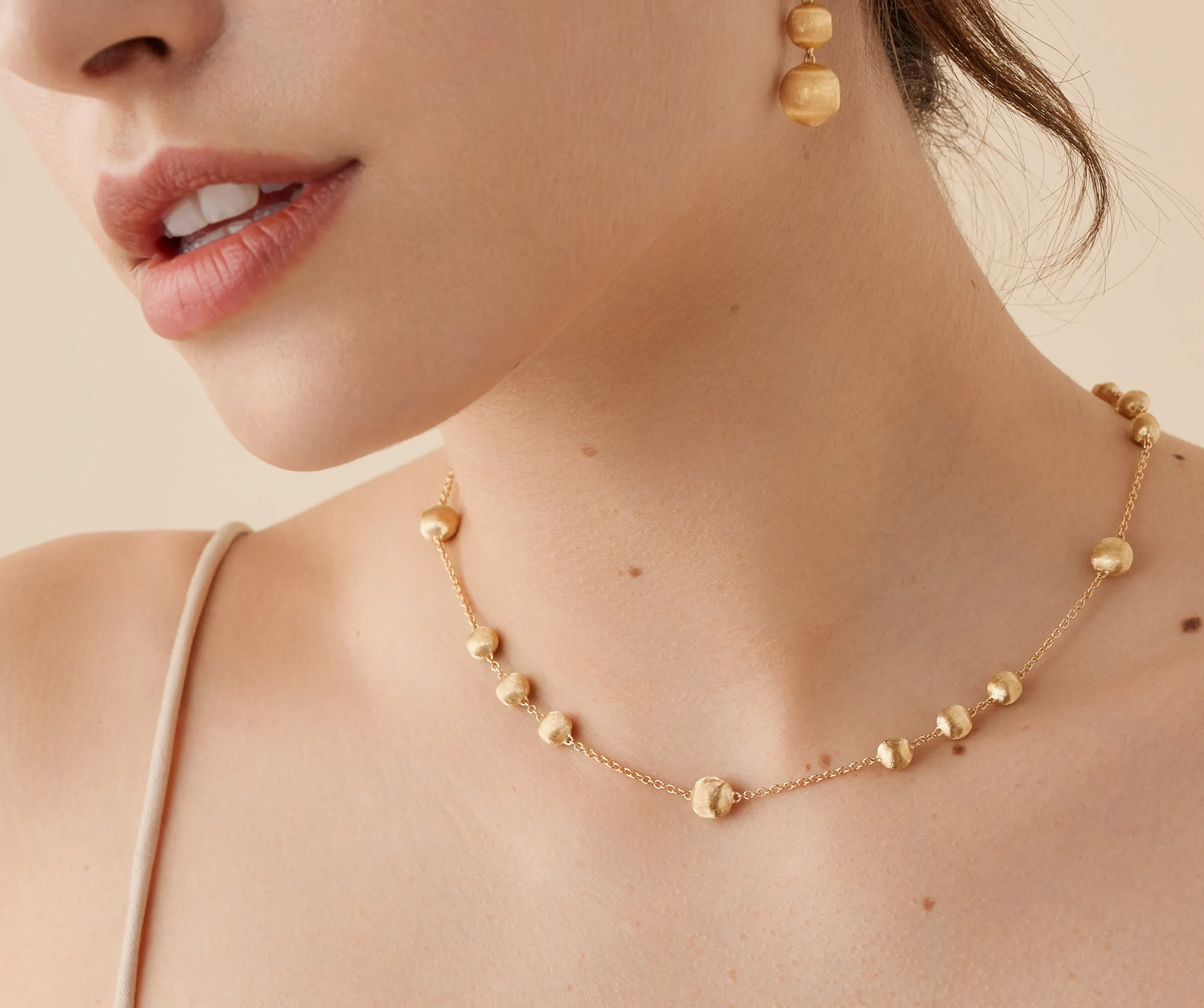 Necklaces-Marco Bicego 18K Yellow Gold Bead Necklace Yellowgold