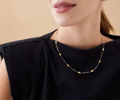 Necklaces-Marco Bicego 18K Yellow Gold Beaded Necklace with Diamonds Yellowgold