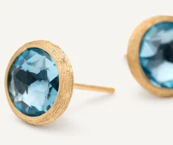 Earrings-Marco Bicego 18K Yellow Gold Blue Topaz Stud Earrings YellowGold