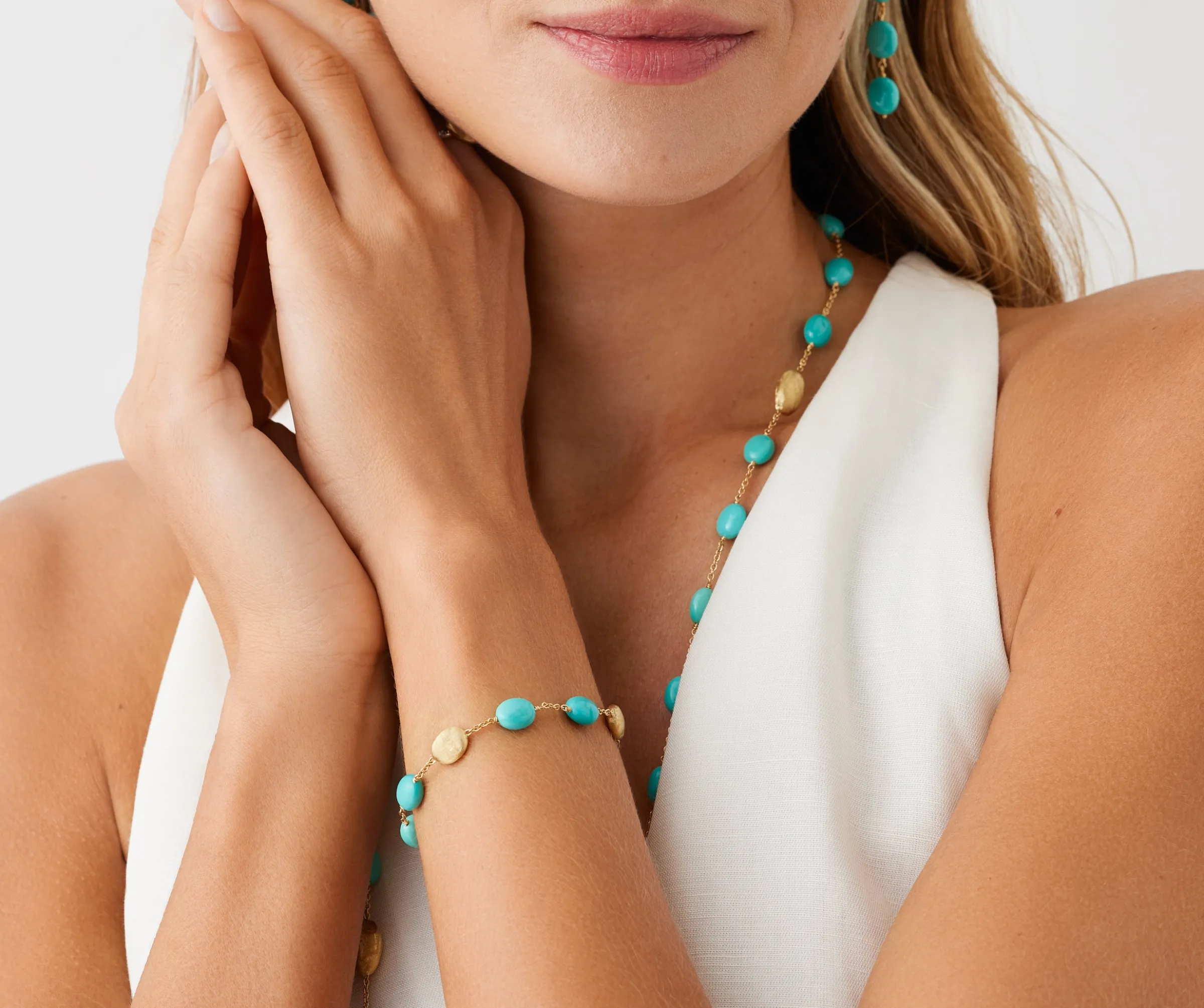 Bracelets-Marco Bicego 18K Yellow Gold Bracelet with Turquoise Yellowgold