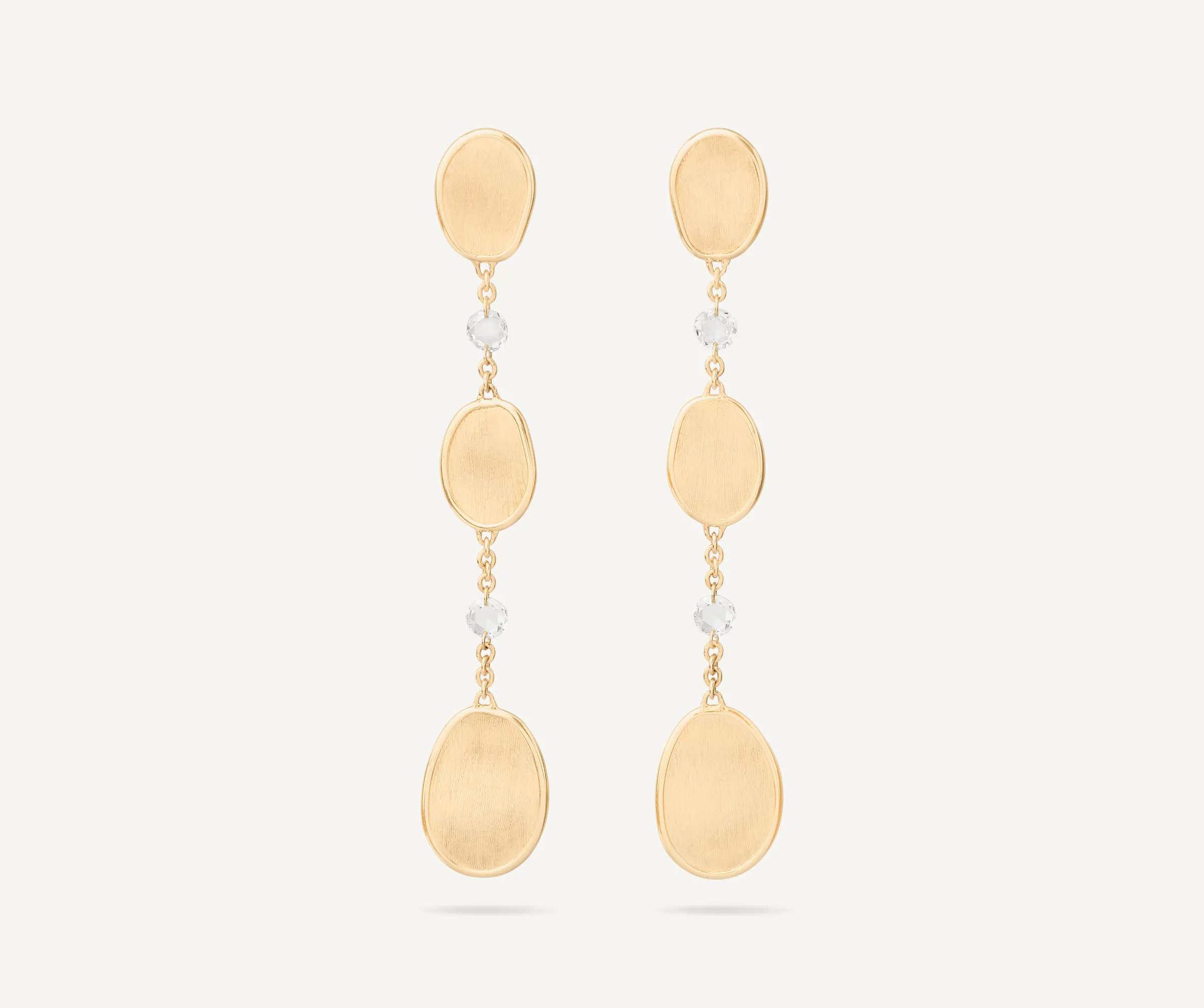 Earrings-Marco Bicego 18K Yellow Gold Chandelier Earrings with Diamonds Yellowgold